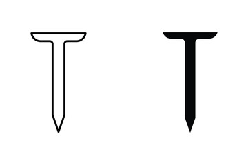 nail icon set, nail symbol set, simple nail icon