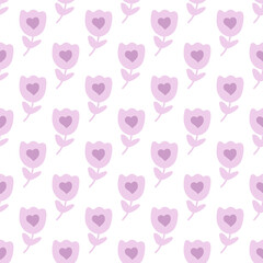 Vector seamless pattern with flowers. Botanical seamless pattern 