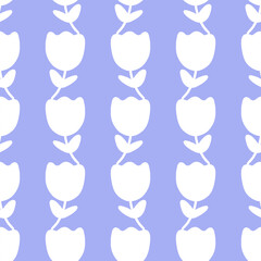 Vector seamless pattern with flowers. Botanical seamless pattern 