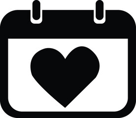 calender with love icon