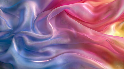 Obraz premium Holographic Iridescent Waves with Neon Glow