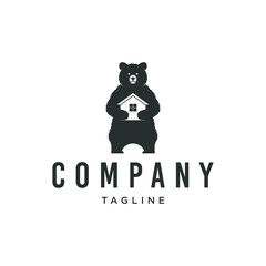 Bear logo with house in hand