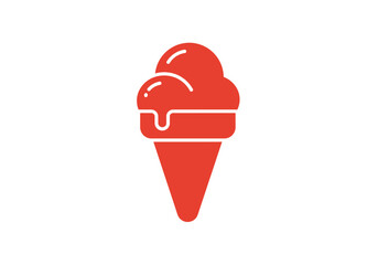 Minimalist Red Food Icon Collection – White Background