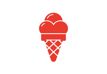 Minimalist Red Food Icon Collection – White Background