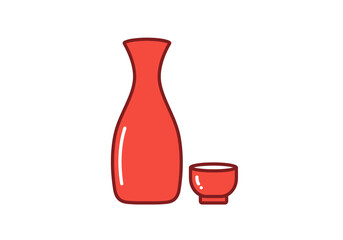 Minimalist Red Food Icon Collection – White Background
