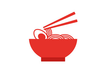 Minimalist Red Food Icon Collection – White Background