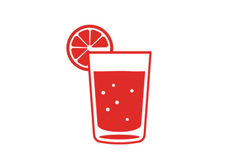 Minimalist Red Food Icon Collection – White Background