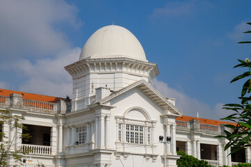 Iconic white dome of Ipoh Railway Station in Perak, Malaysia. Built in 1917, the British colonial architecture with Neoclassical and Moorish influences remains one of Malaysia most beautiful landmark.