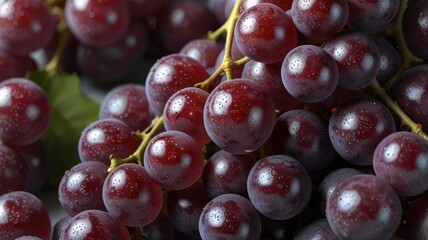 Fototapeta premium Crisp 3D Grapes Cluster on White