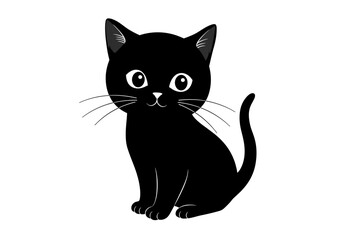 Stylized Black Animal Silhouettes with Expressive Features on White Background – Vector Art Set
