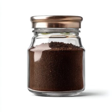 Instant Coffee in Glass Jar High-Resolution Photo