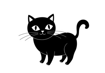 Stylized Black Animal Silhouettes with Expressive Features on White Background – Vector Art Set