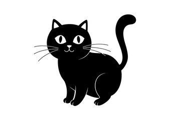 Stylized Black Animal Silhouettes with Expressive Features on White Background – Vector Art Set