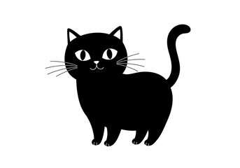 Stylized Black Animal Silhouettes with Expressive Features on White Background – Vector Art Set