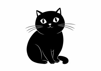 Stylized Black Animal Silhouettes with Expressive Features on White Background – Vector Art Set