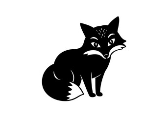 Stylized Black Animal Silhouettes with Expressive Features on White Background – Vector Art Set