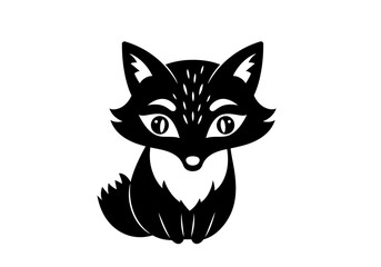 Stylized Black Animal Silhouettes with Expressive Features on White Background – Vector Art Set