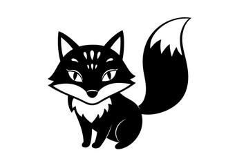 Stylized Black Animal Silhouettes with Expressive Features on White Background – Vector Art Set