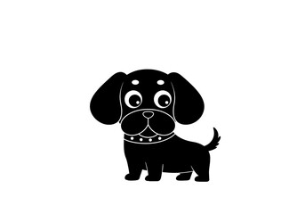 Stylized Black Animal Silhouettes with Expressive Features on White Background – Vector Art Set