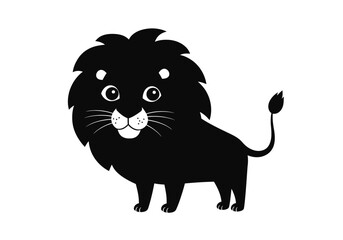 Stylized Black Animal Silhouettes with Expressive Features on White Background – Vector Art Set