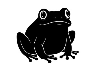 Stylized Black Animal Silhouettes with Expressive Features on White Background – Vector Art Set