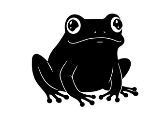 Stylized Black Animal Silhouettes with Expressive Features on White Background – Vector Art Set