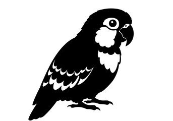 Stylized Black Animal Silhouettes with Expressive Features on White Background – Vector Art Set