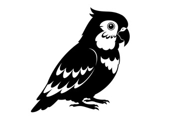 Stylized Black Animal Silhouettes with Expressive Features on White Background – Vector Art Set