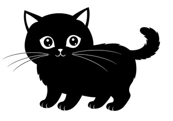 Stylized Black Animal Silhouettes with Expressive Features on White Background – Vector Art Set