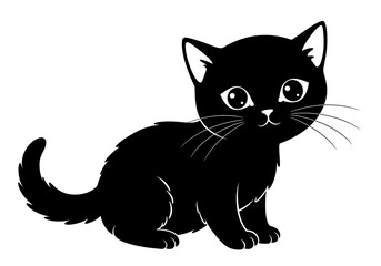 Stylized Black Animal Silhouettes with Expressive Features on White Background – Vector Art Set