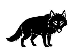 Stylized Black Animal Silhouettes with Expressive Features on White Background – Vector Art Set