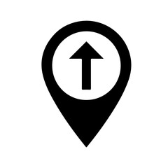 Gps Icon silhouette vector flat illustration design.