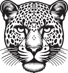 A leopard vector line art