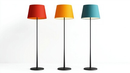 Statement floor lamps isolated on white background