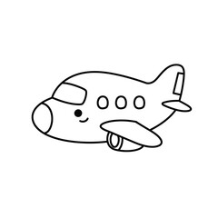 Kawaii Toddler Coloring Page Minimalist Black and White Line Arts