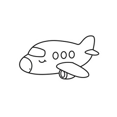 Kawaii Toddler Coloring Page Minimalist Black and White Line Arts