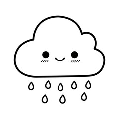Kawaii Toddler Coloring Page Minimalist Black and White Line Arts