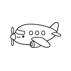 Kawaii Toddler Coloring Page Minimalist Black and White Line Arts