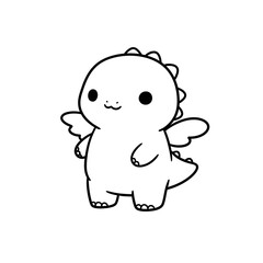 Kawaii Toddler Coloring Page Minimalist Black and White Line Arts