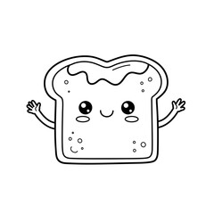 Kawaii Toddler Coloring Page Minimalist Black and White Line Arts