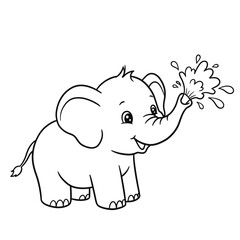 Kawaii Toddler Coloring Page Minimalist Black and White Line Arts