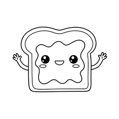 Kawaii Toddler Coloring Page Minimalist Black and White Line Arts