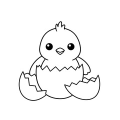 Kawaii Toddler Coloring Page Minimalist Black and White Line Arts
