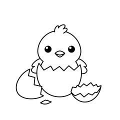 Kawaii Toddler Coloring Page Minimalist Black and White Line Arts