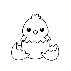 Kawaii Toddler Coloring Page Minimalist Black and White Line Arts