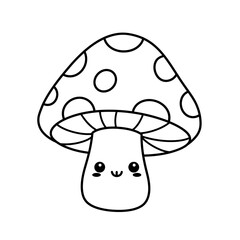 Kawaii Toddler Coloring Page Minimalist Black and White Line Arts