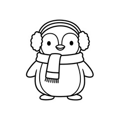 Kawaii Toddler Coloring Page Minimalist Black and White Line Arts