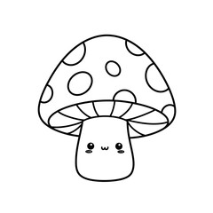 Kawaii Toddler Coloring Page Minimalist Black and White Line Arts