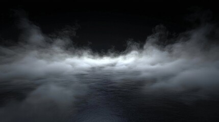 Fototapeta premium Haunting mist and steam create a spooky atmosphere.