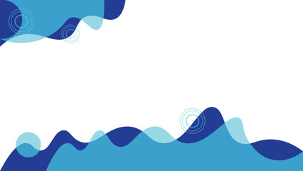 blue abstract liquid wave banner and cyrcle